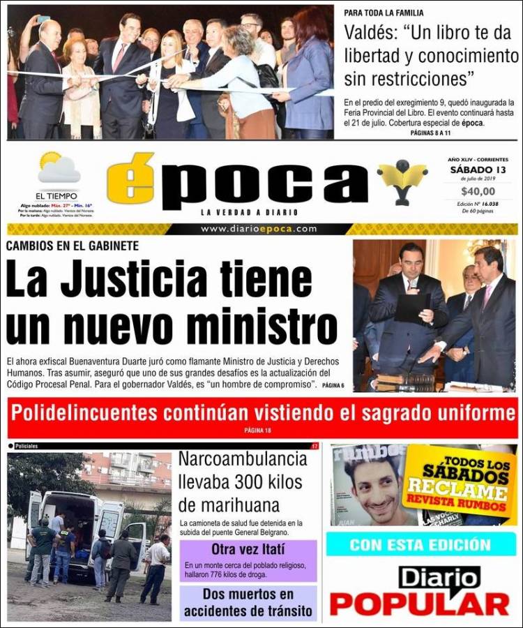 Portada de Diario Época (Argentina)