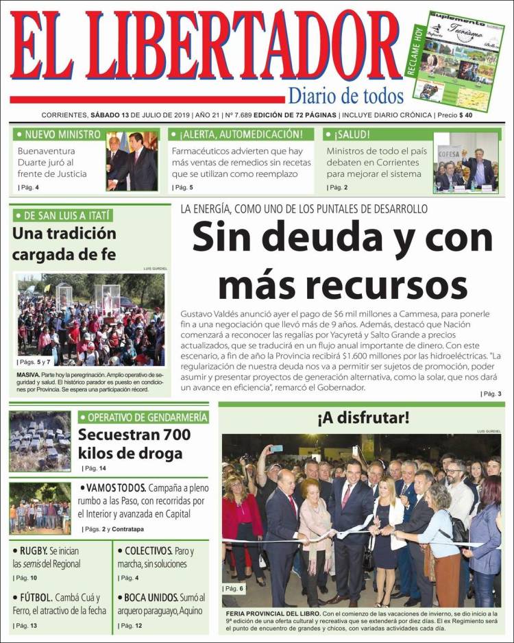 Portada de Diario El Libertador (Argentina)