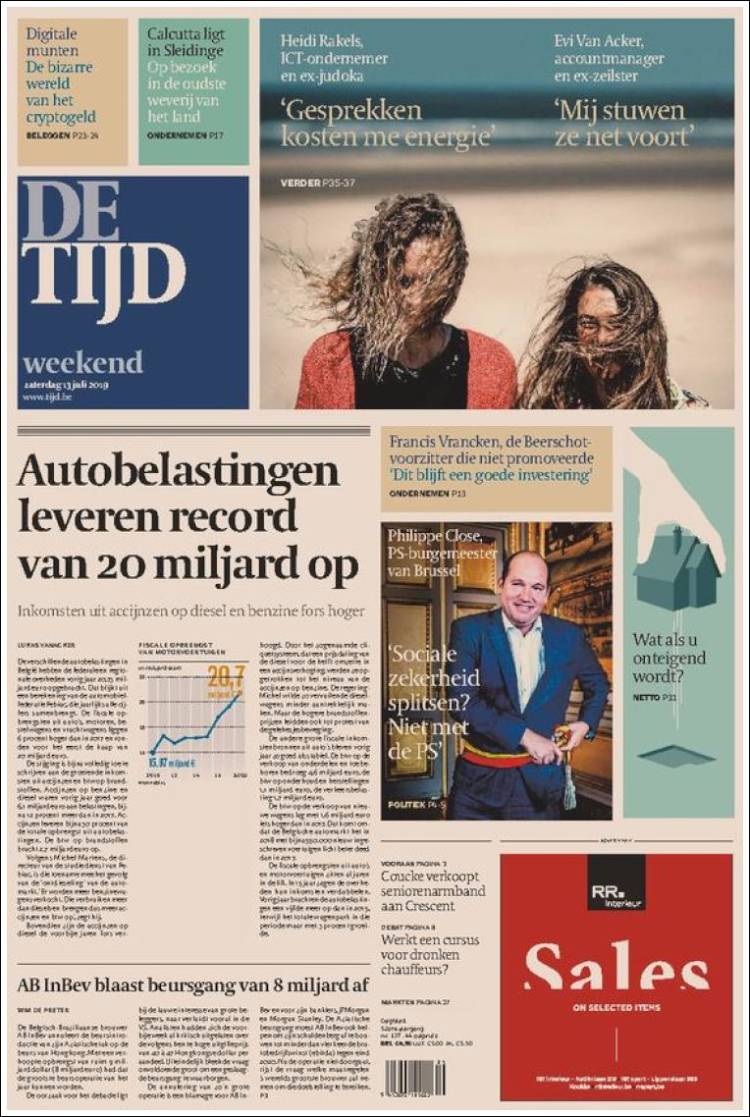 Portada de De Tijd (B&eacute;lgica)