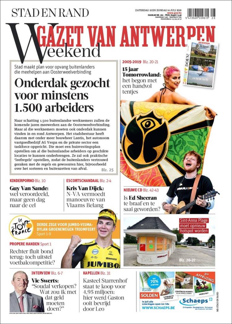 Portada de Gazet van Antwerpen (B&eacute;lgica)
