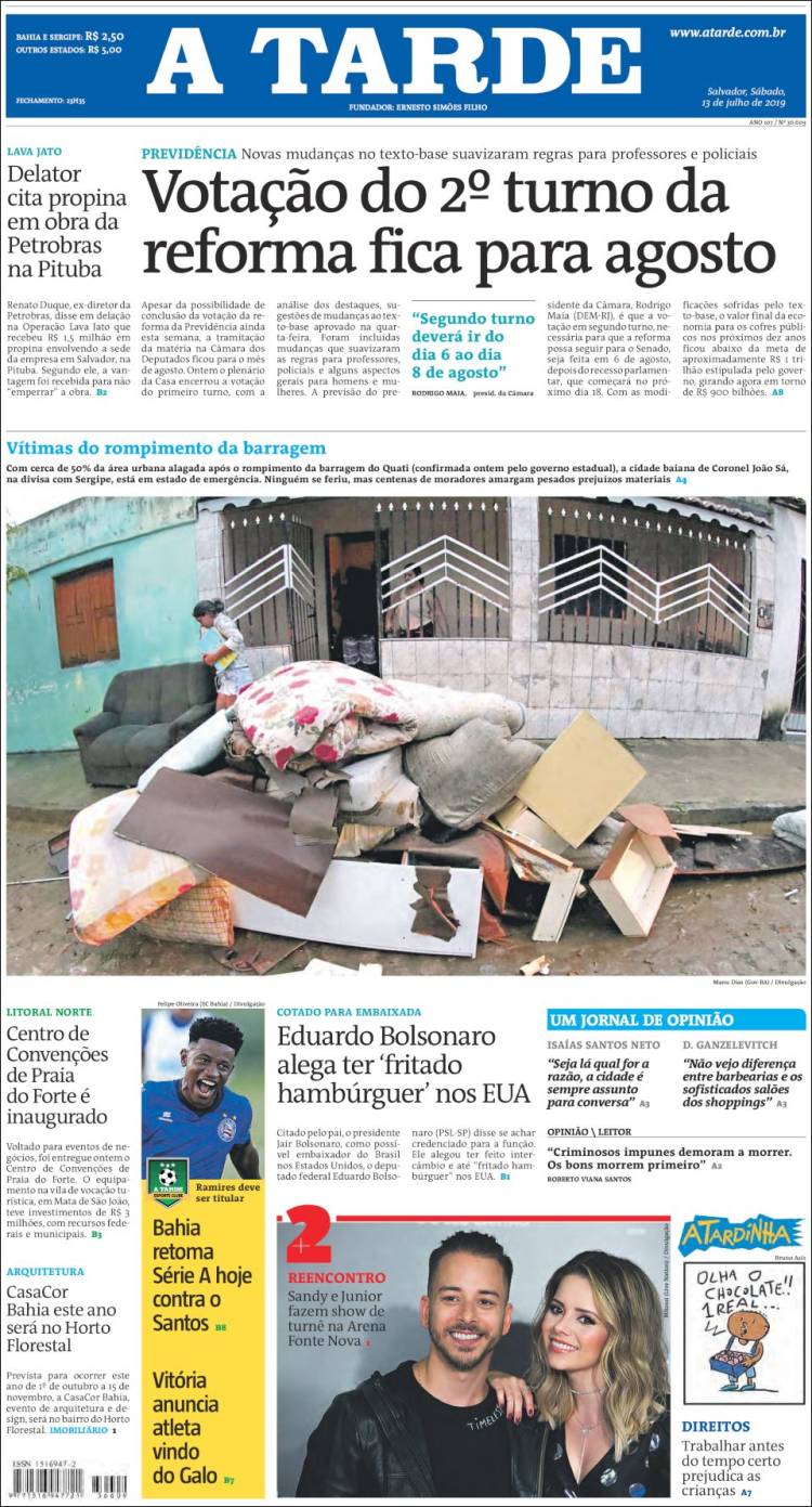 Portada de Diário A Tarde (Brasil)