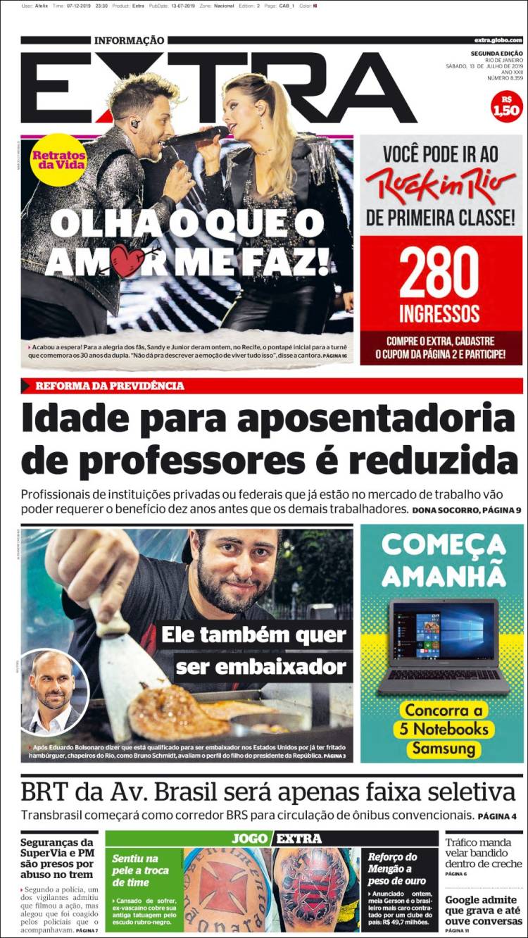 Portada de Extra (Brasil)