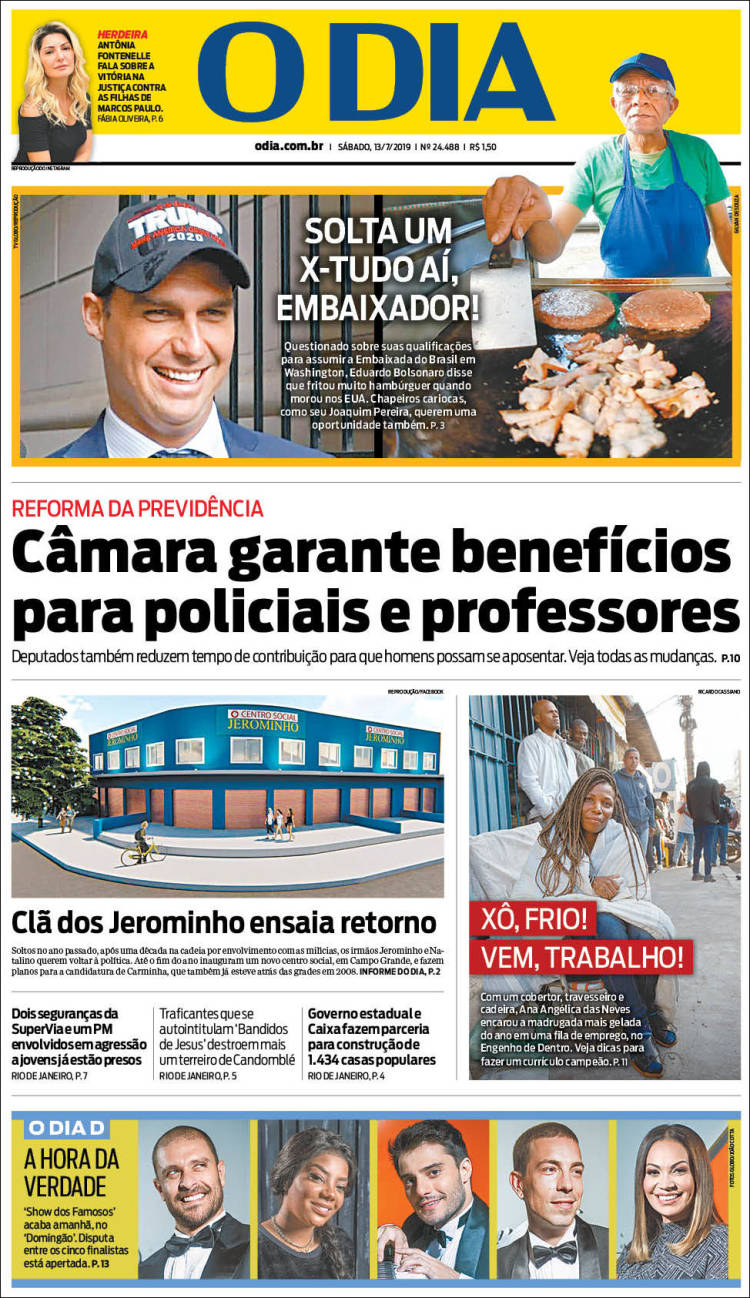 Portada de O Dia (Brasil)