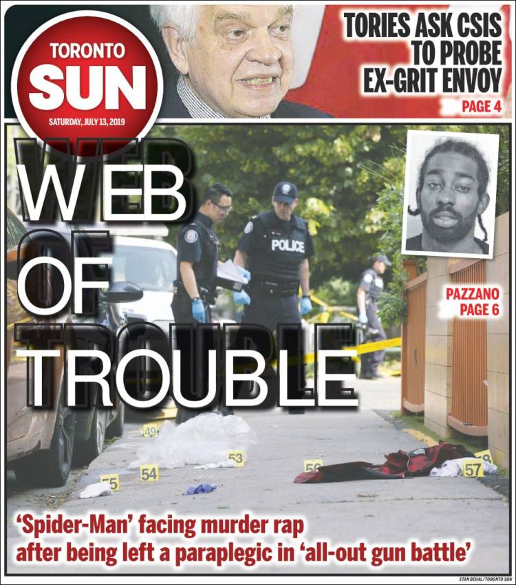 Portada de The Toronto Sun (Canadá)