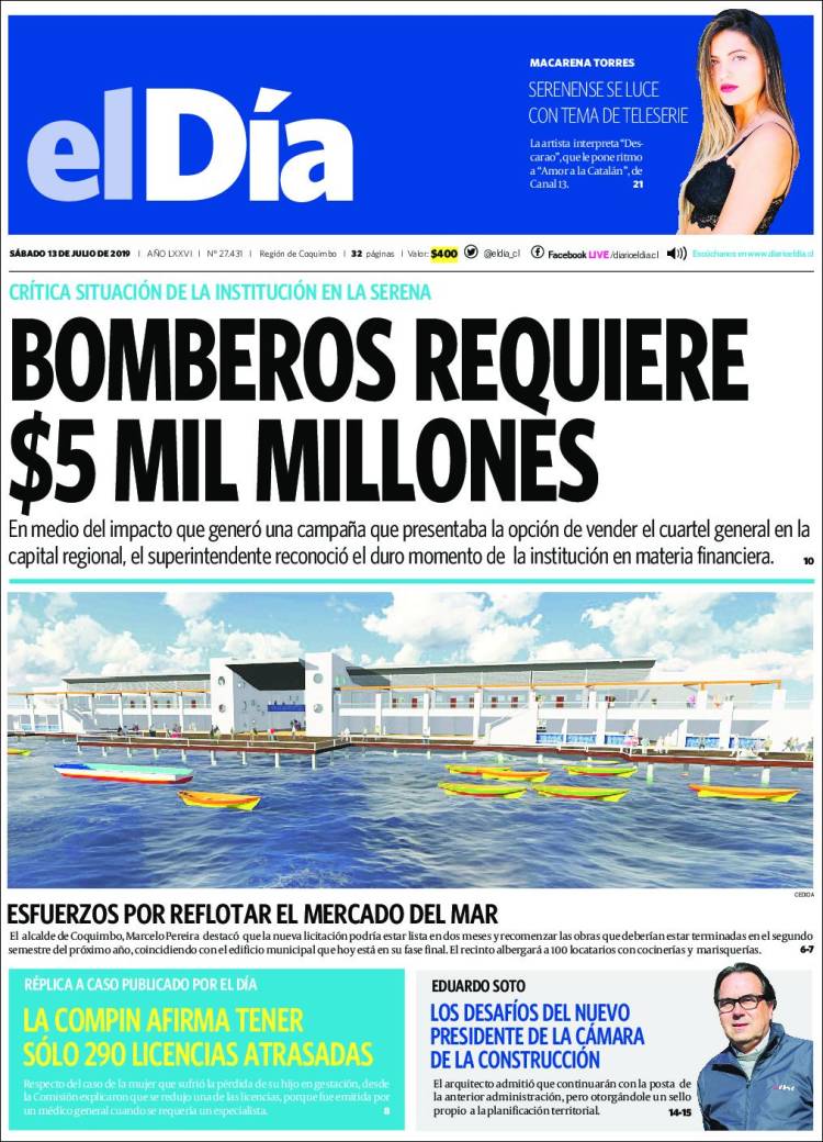 Portada de El Día (Chile)