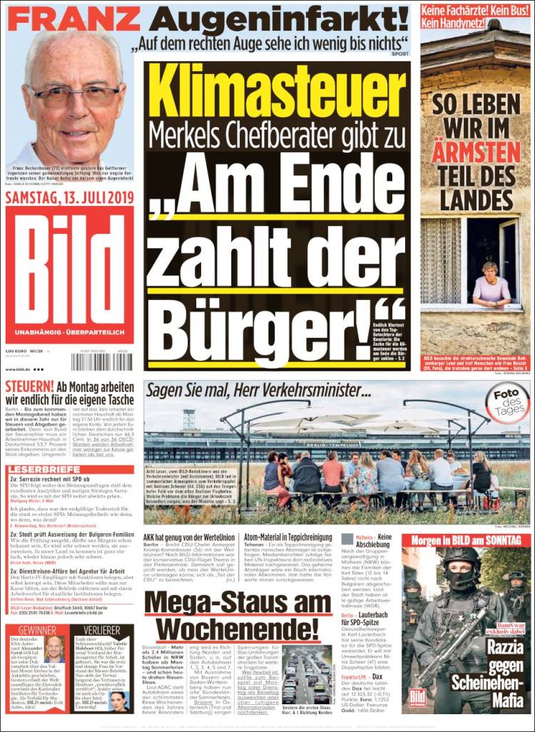 Portada de Bild (Alemania)