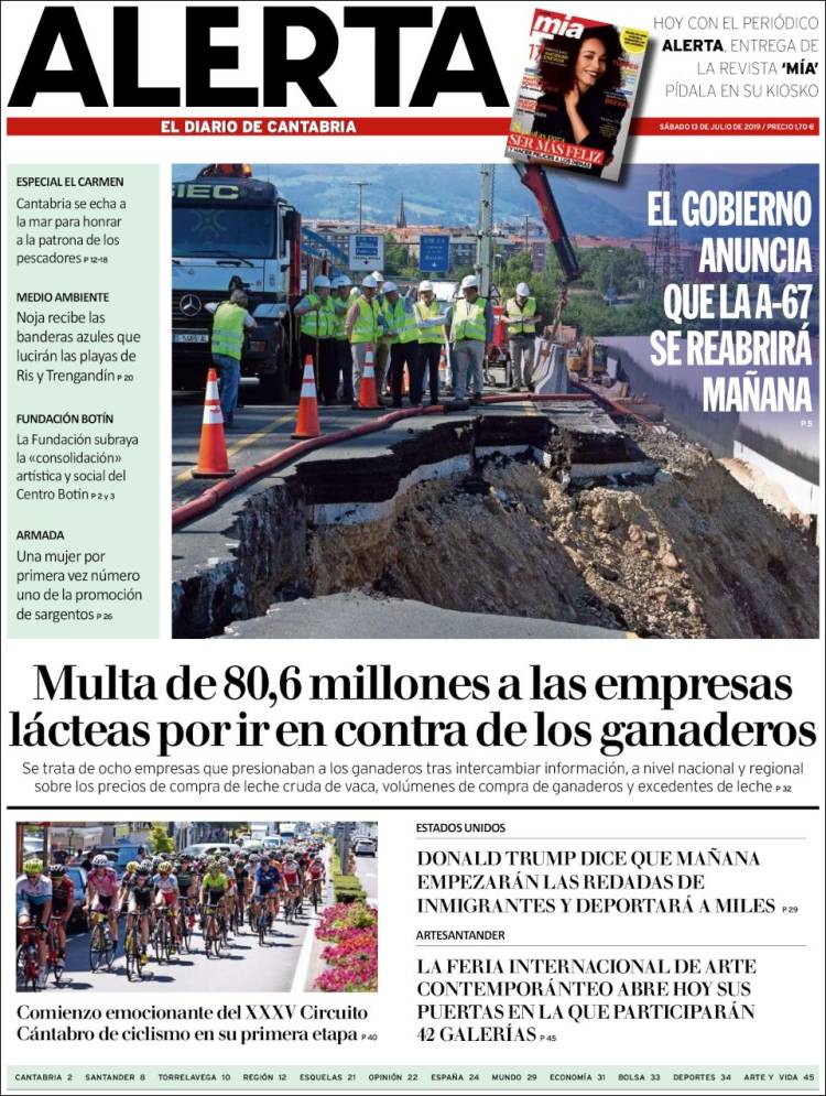 Portada de Alerta - El Diario de Cantabria (España)