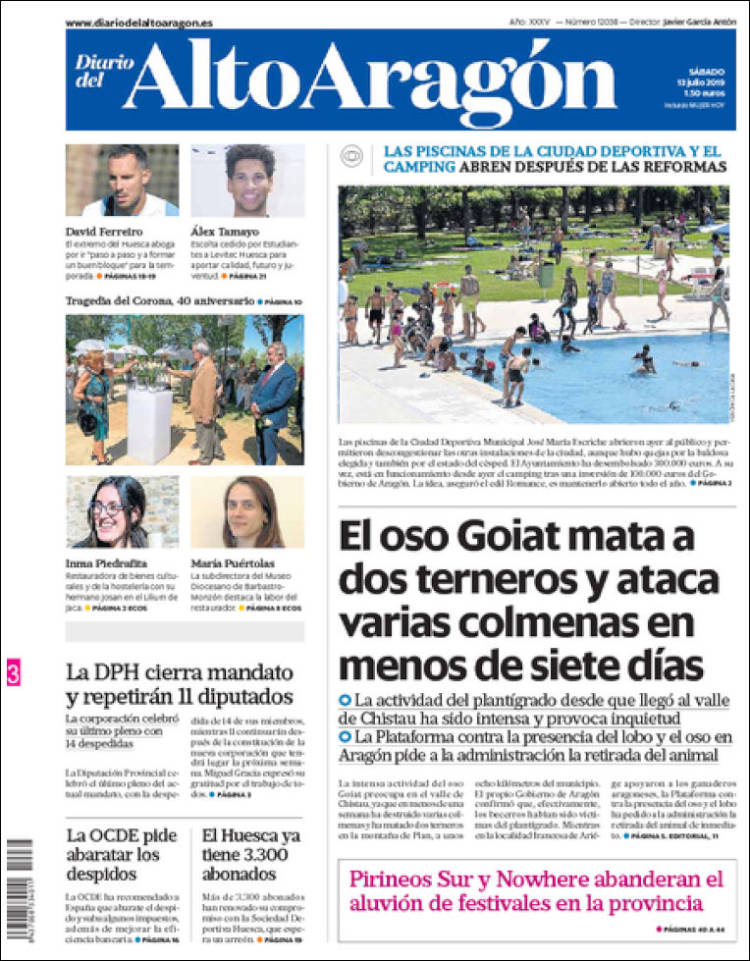 Portada de Diario del AltoAragón (España)