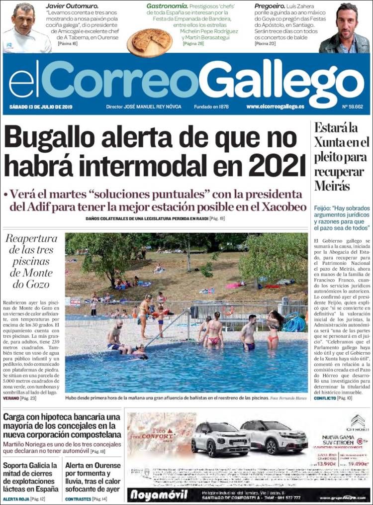 Portada de El Correo Gallego (España)