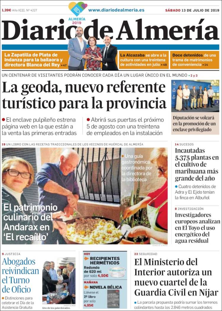 Portada de Diario de Almería (España)