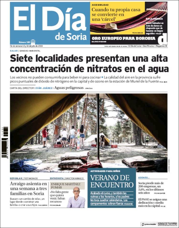 Portada de El Día de Soria (España)