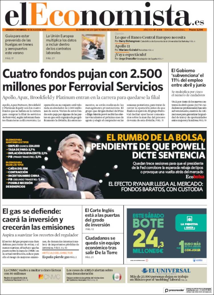Portada de El Economista (Espa&ntilde;a)