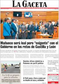 Portada de La Gaceta de Salamanca (España)