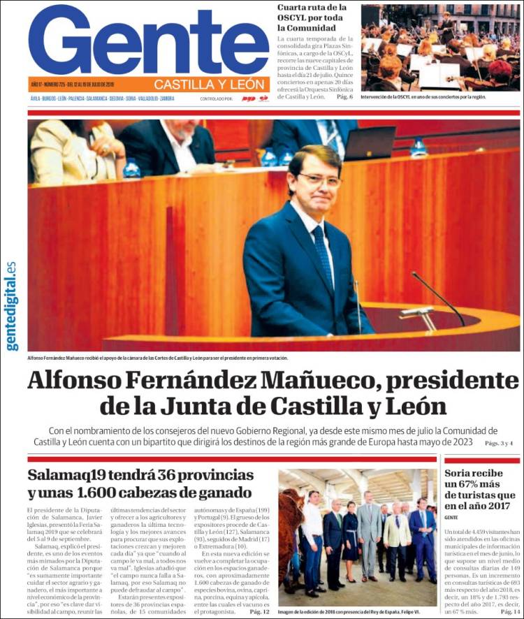 Portada de Gente en Valladolid (España)