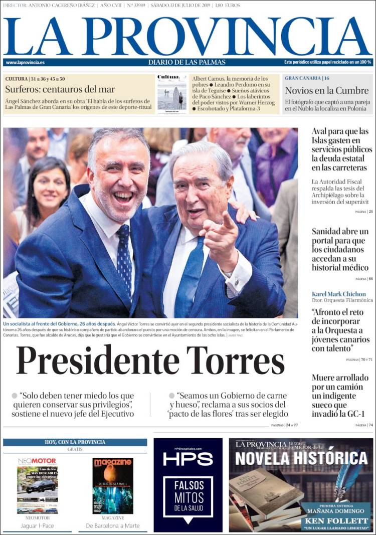 Portada de La Provincia (España)