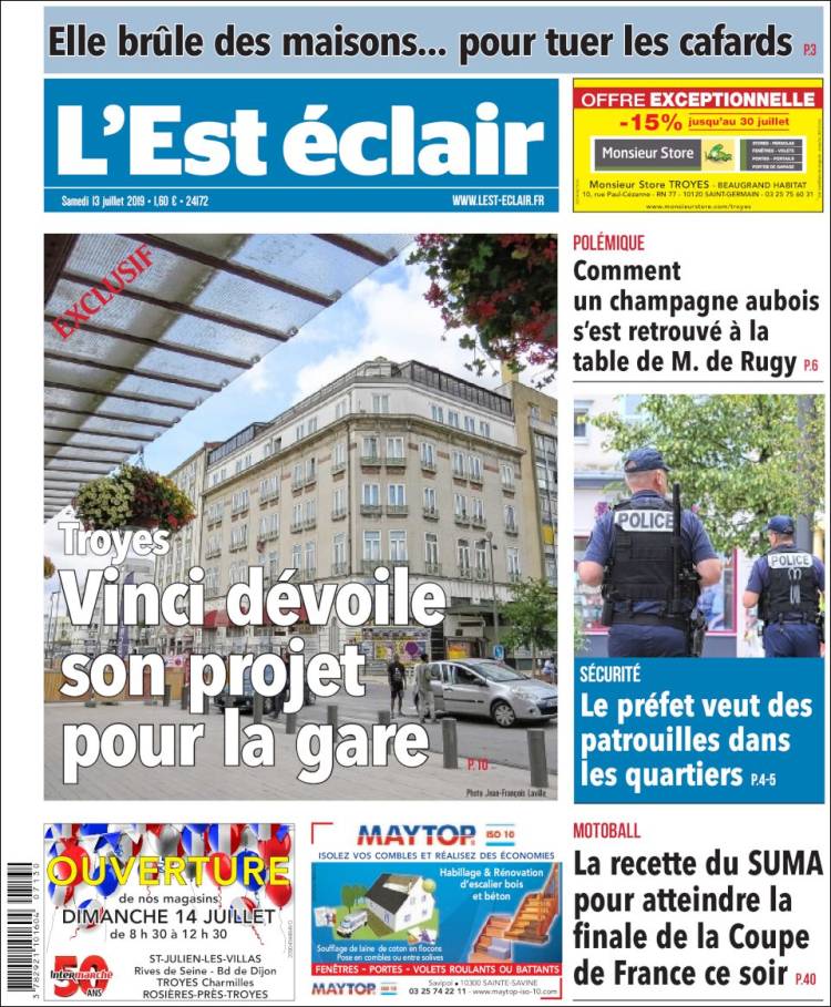 Portada de L'Est Eclair (Francia)