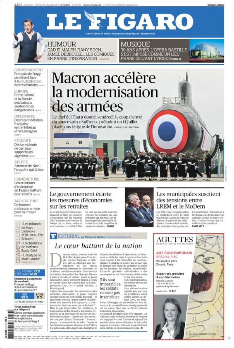 Portada de Le Figaro (Francia)