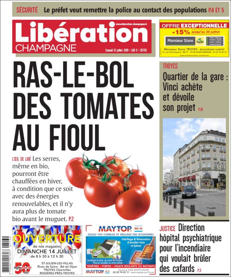 Portada de Libération Champagne (Francia)