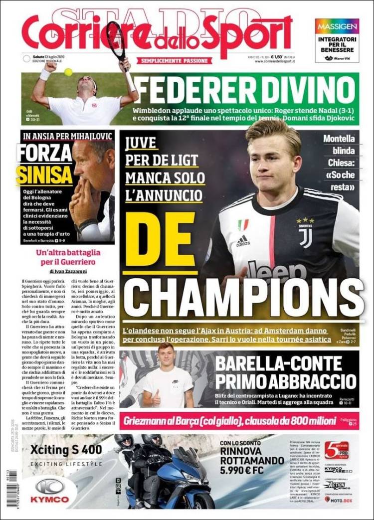 Portada de Corriere dello Sport (Italia)