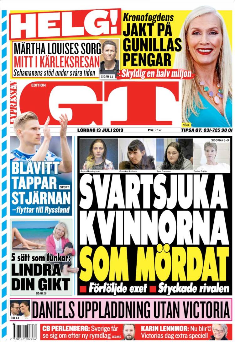 Portada de Göteborgstidningen (Suecia)