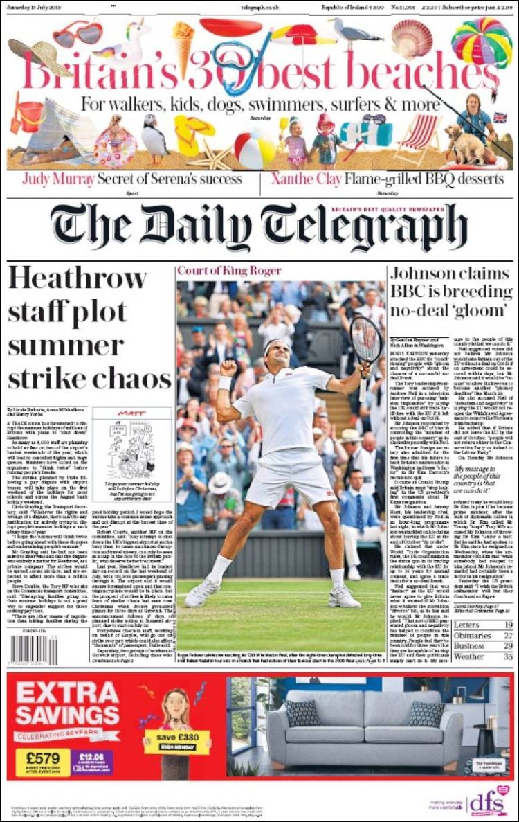 Portada de Daily Telegraph (Reino Unido)