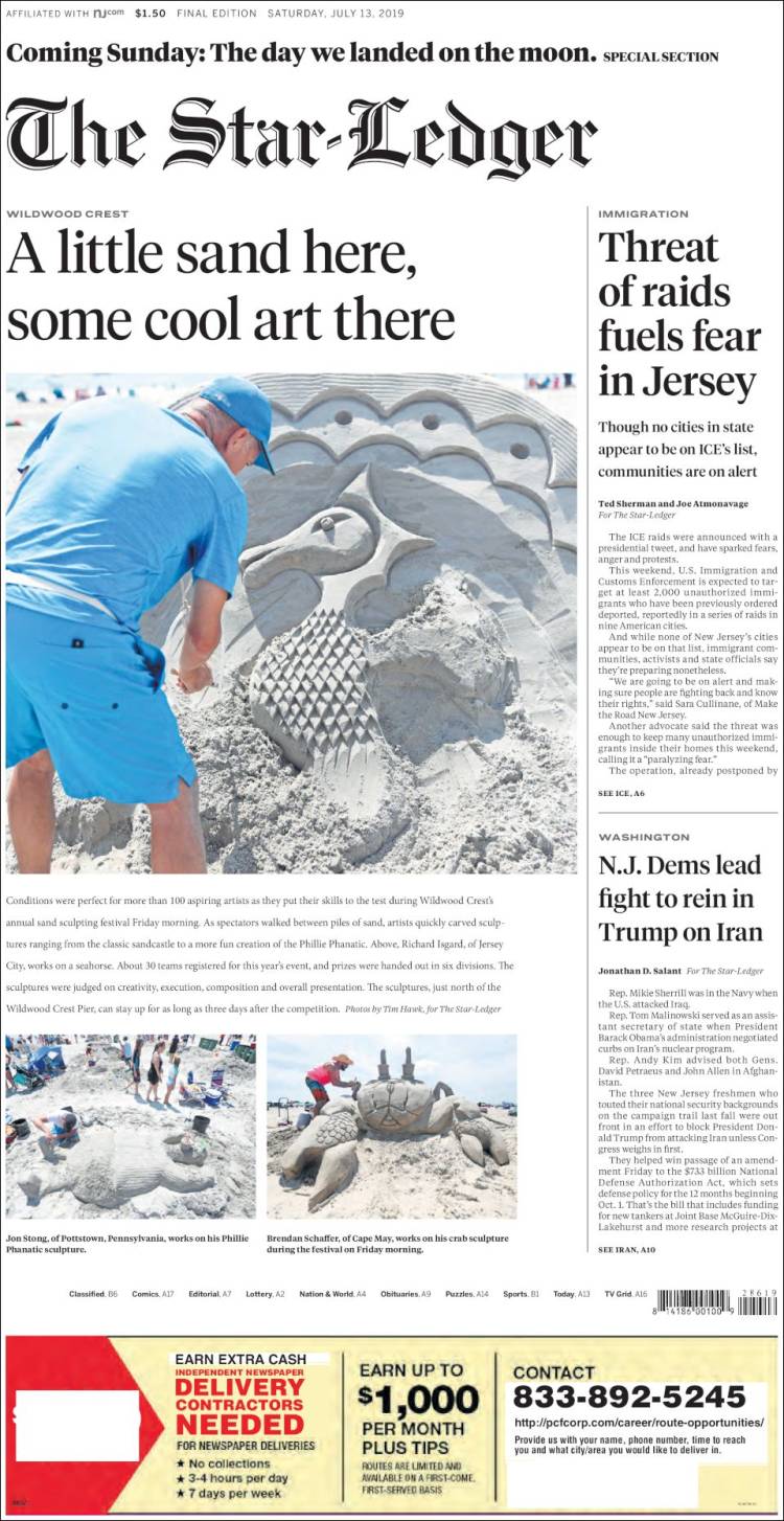 Portada de Star-Ledger (USA)