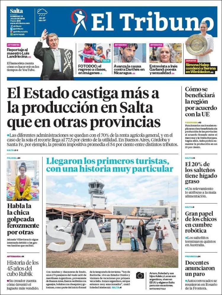 Portada de El Tribuno - Salta (Argentina)