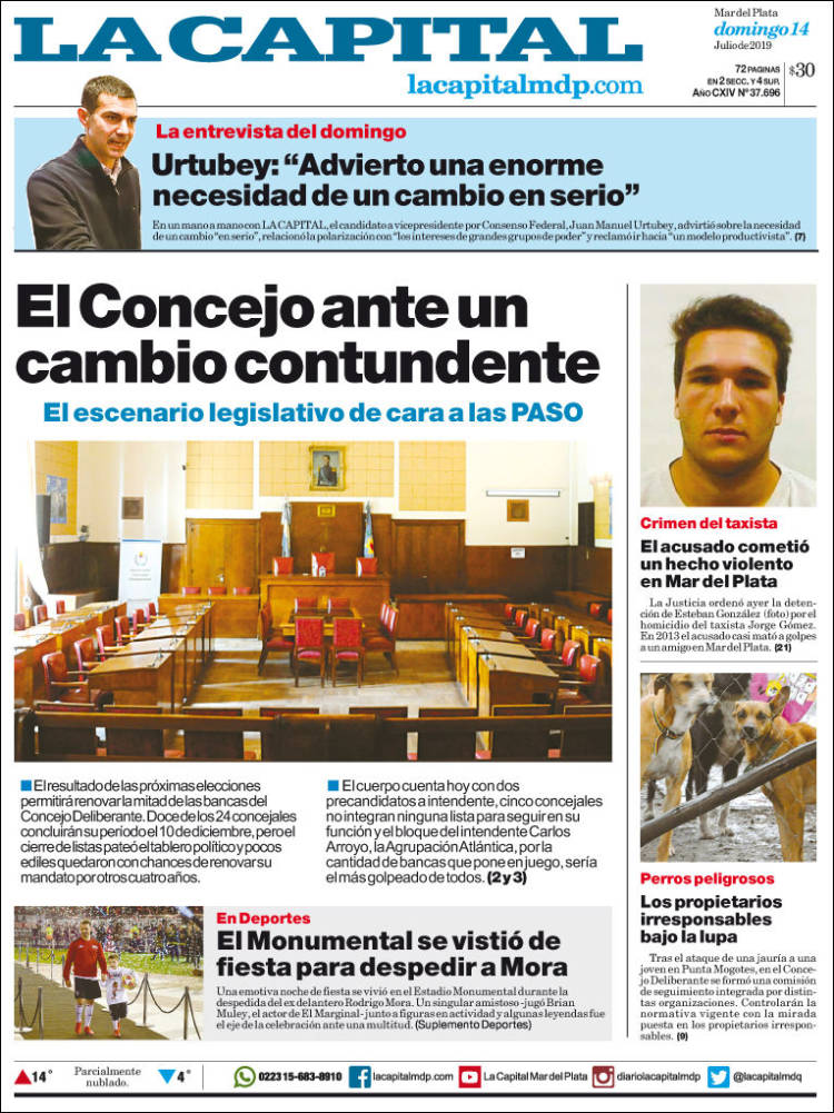 Portada de Diario La Capital - Mar del Plata (Argentina)