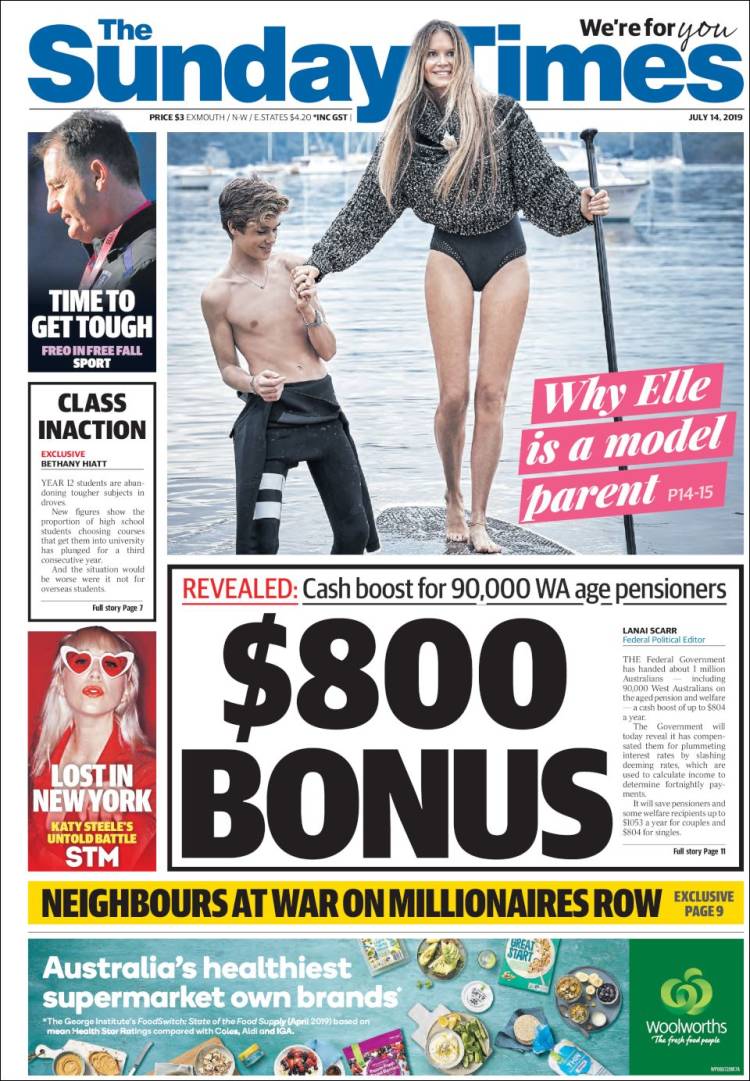 Portada de The West Australian (Australia)