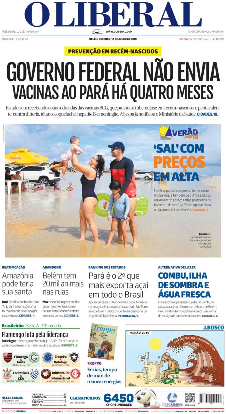 Portada de O Liberal (Brasil)