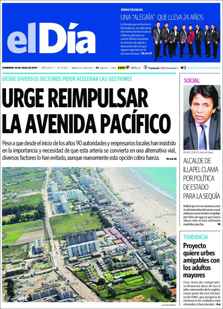 Portada de El Día (Chile)