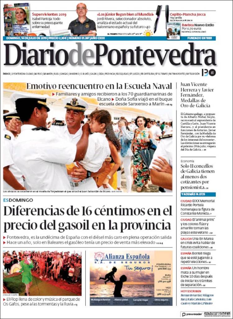 Portada de Diario de Pontevedra (Spain)