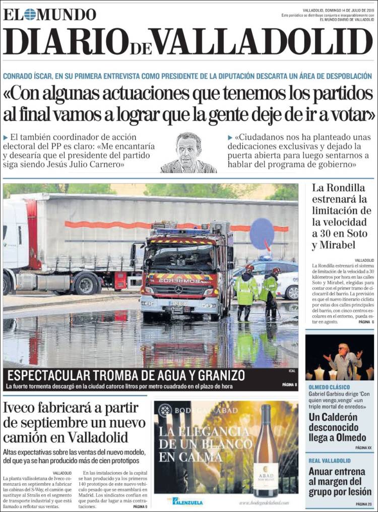 Portada de Diario de Valladolid (España)