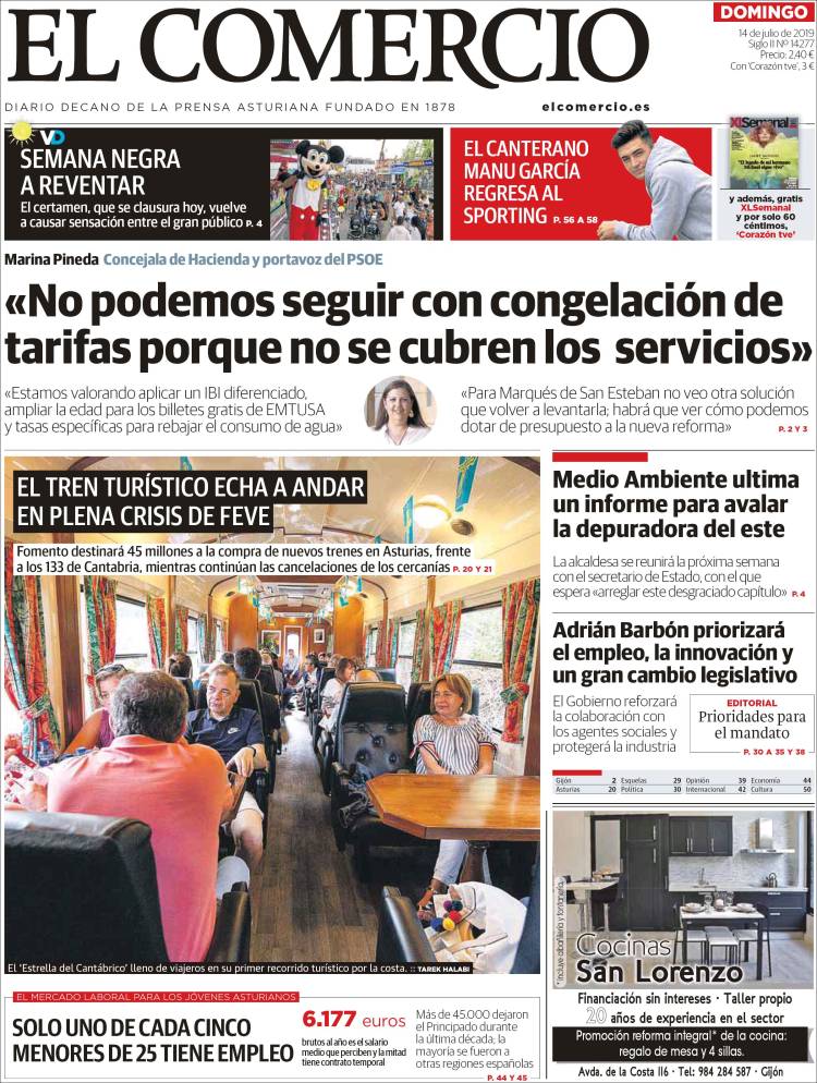 Portada de El Comercio - Gijón (Spain)