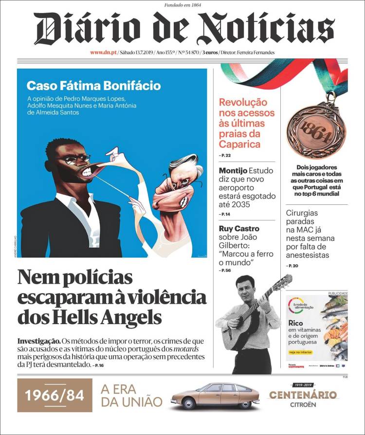 Portada de Diário de Noticias (Portugal)