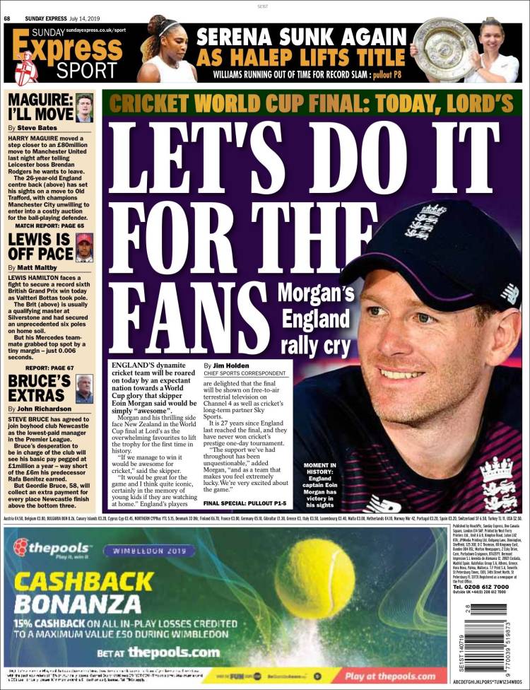 Portada de Daily Express (Reino Unido)