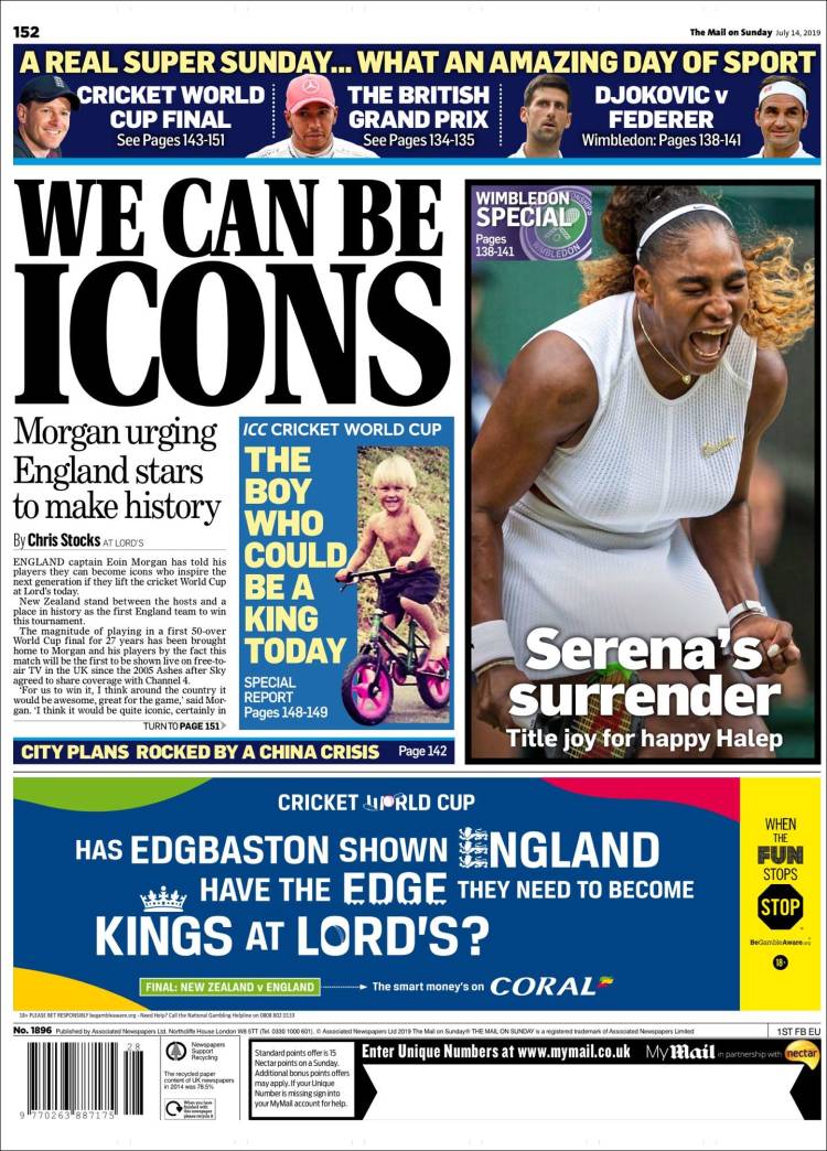 Portada de Daily Mail Sport (Reino Unido)