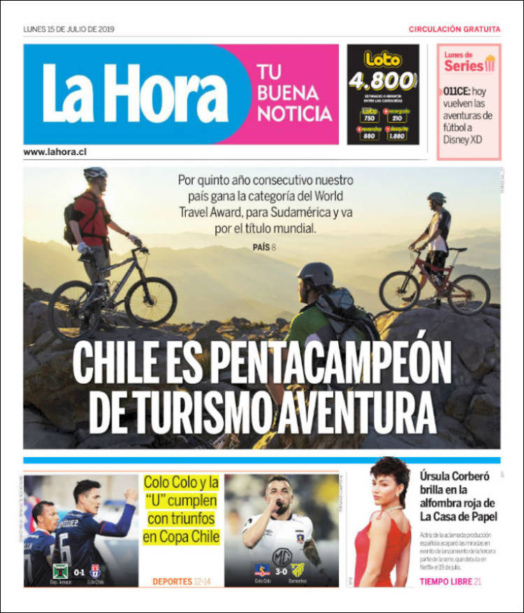 Portada de La Hora (Chile)