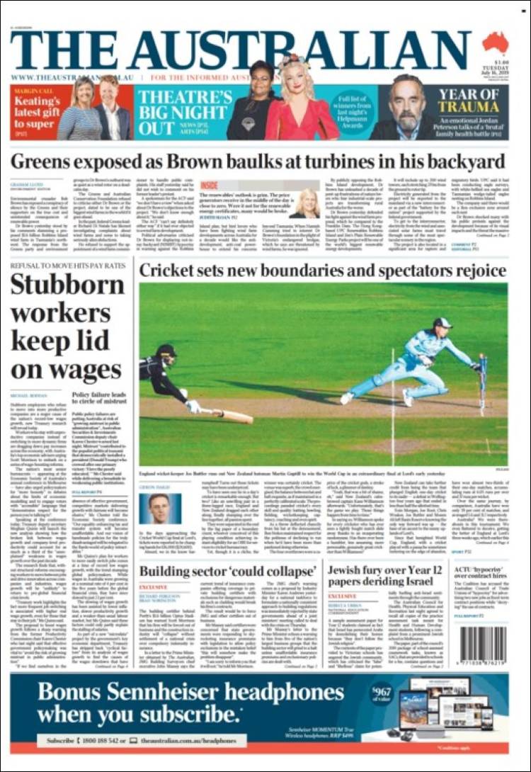 Portada de The Australian (Australia)