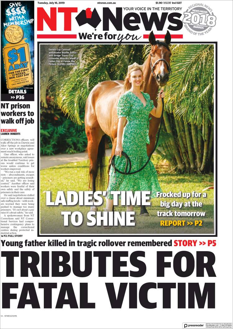 Portada de Northern Territory News (Australia)