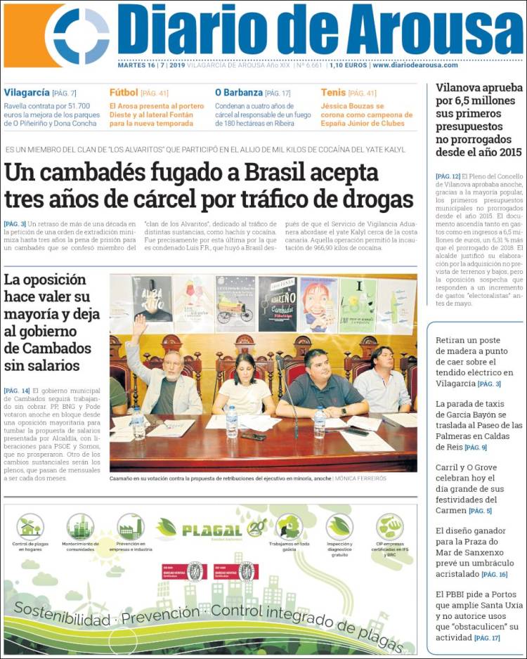 Portada de Diario de Arousa (España)