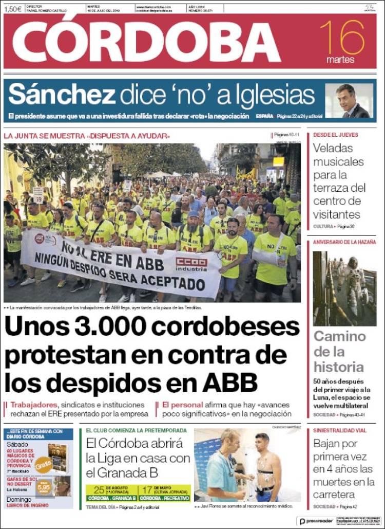 Portada de Diario de Córdoba (España)