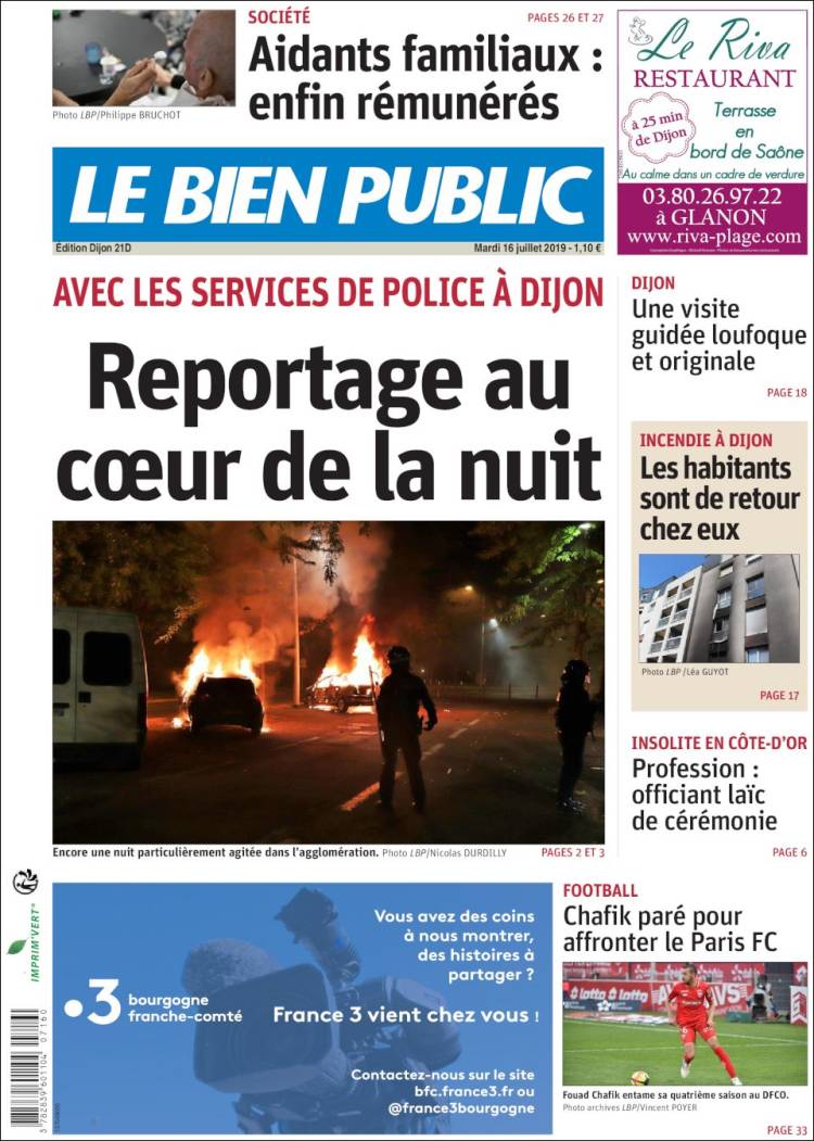 Portada de Le Bien Public (Francia)