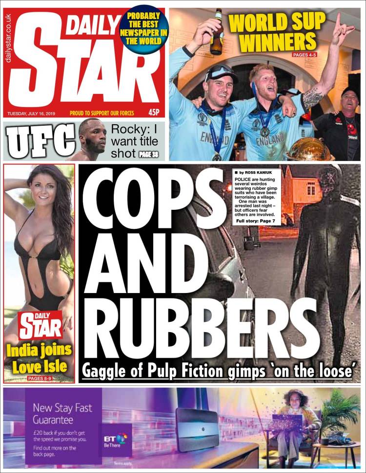 Portada de Daily Star (Reino Unido)