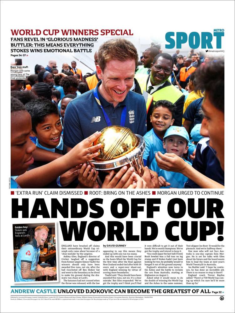 Portada de Metro Sport (Reino Unido)