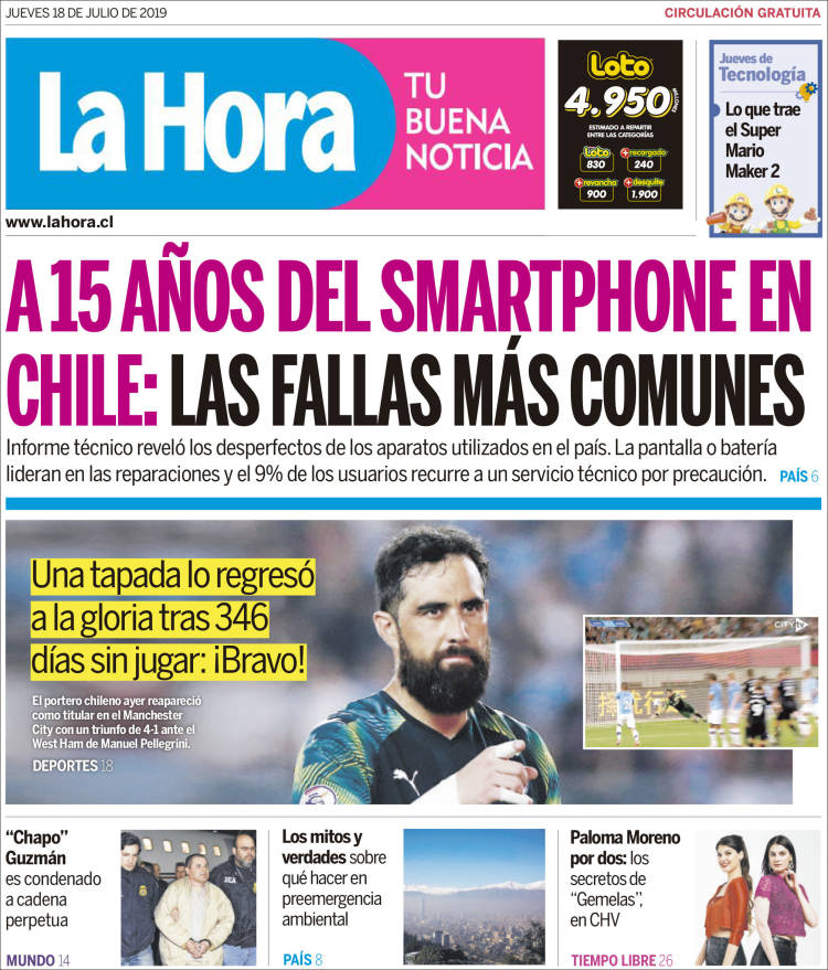 Portada de La Hora (Chile)