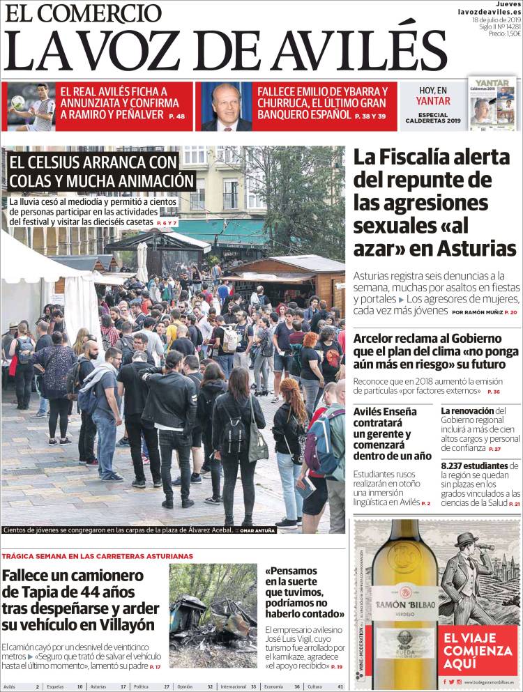 Portada de El Comercio - Avilés (Espa&ntilde;a)