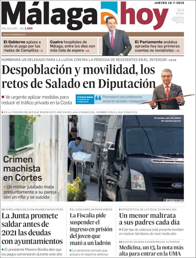 Portada de Málaga Hoy (Espa&ntilde;a)