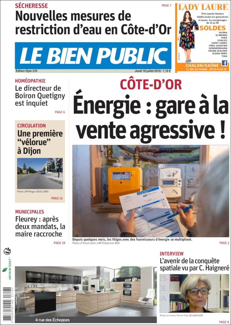 Portada de Le Bien Public (France)