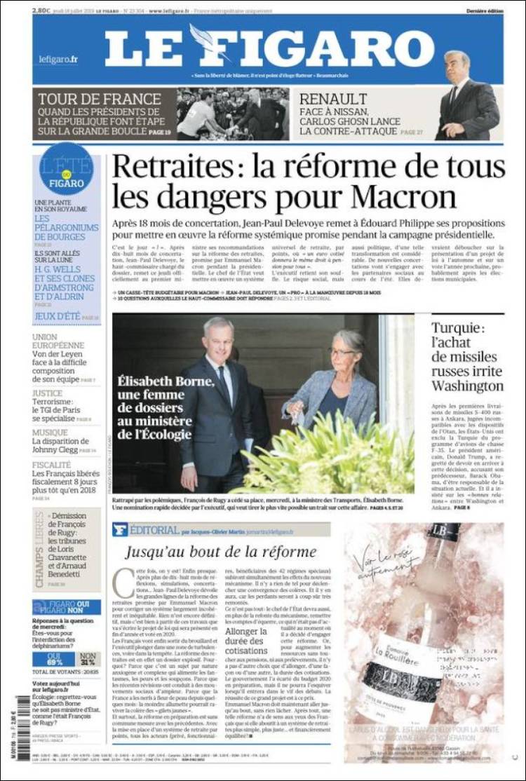 Portada de Le Figaro (Francia)